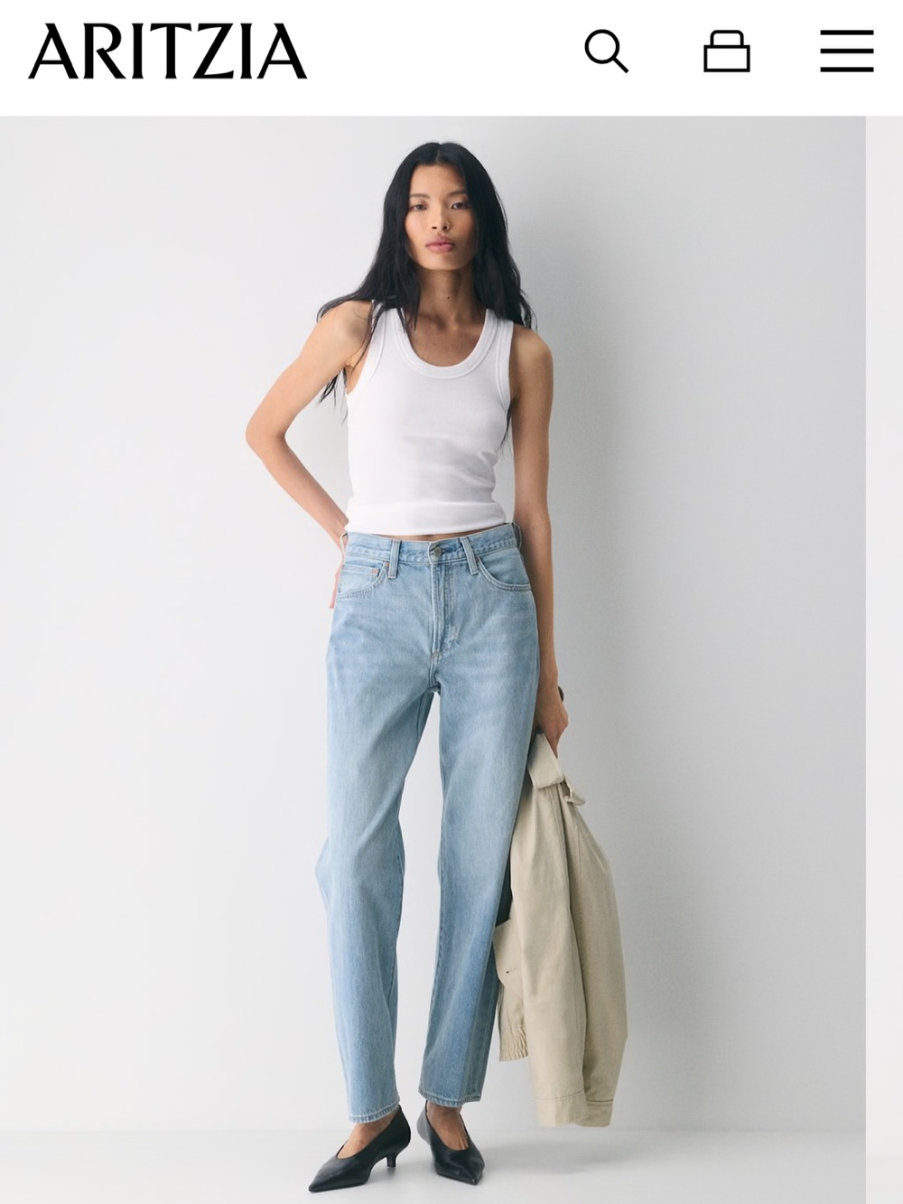 Denim Forum The '90s Marlo Hi-Rise Baggy Jeans Blue Size 24